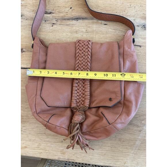 Elliott Lucca Braided Leather Cognac Brown‎ SABINE Shoulder Bag - Picture 3 of 9